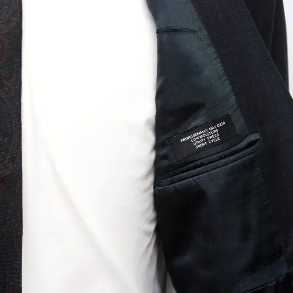Jos A Bank 42R Navy Sport Coat Blazer Jacket‎ 2B Wool D060388